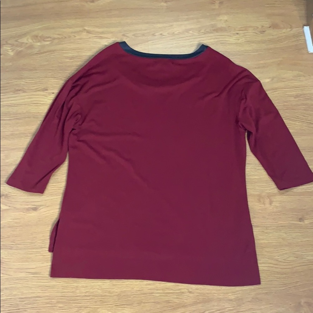 VERVE ami Size Large Wine & Black 3 Quarter Shirt - Picture 6 of 6